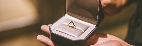 Ring presented in an open jewelry gift box